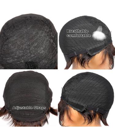 Unonet Pixie Cut Human Hair Wig with Bangs - Short Brazilian Virgin Hair Wigs for Women - Layered Wavy Style for Party and Daily Use (Natural Black) - Buy Online on GoSupps.com