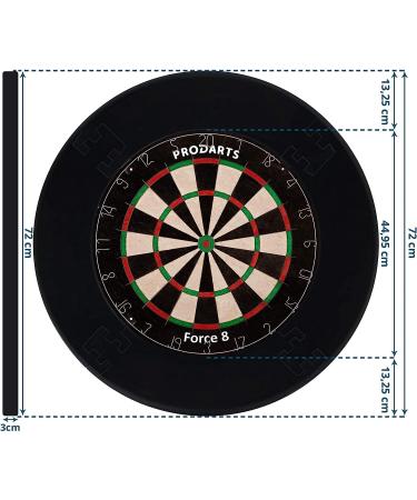 ProDarts Dart Surround - Black Ring Wall Protection for Dartboards - Professional Look - 45.5cm Diameter - Stable Border - Easy Installation - Buy Online on GoSupps.com