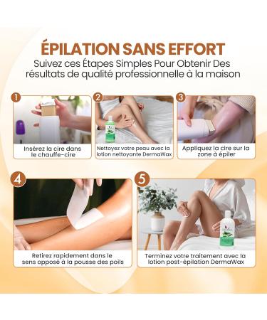  Dermawax Dermawax Roll-On Set Argan 100ml Wax Cartridge + 25W Roll-On Heater Hair Removal Device with Strips for Legs - Buy Online on GoSupps.com