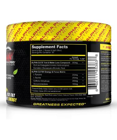 Alpha Pro Nutrition Alpha Cuts Fat Burner Thermogenic Watermelon for Men & Women - Pre Cardio Workout Drink for Weight Loss with CLA - Buy Online on GoSupps.com
