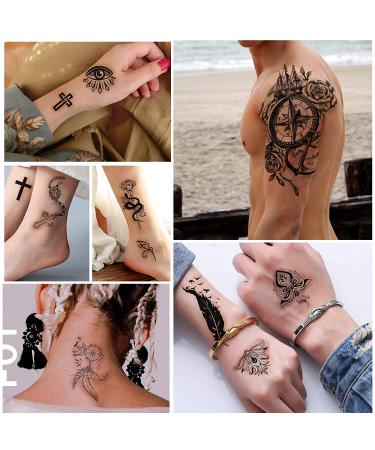 Yazhiji Temporary Tattoos - 32 Sheets of Body & Tiny Black Stickers for Men & Women - Buy Online on GoSupps.com