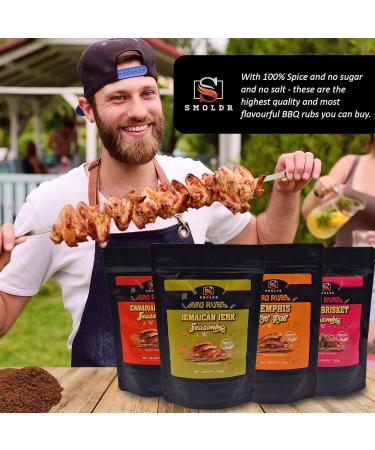 Smoldr BBQ Jamaican Jerk Meat Rub for Marinades and Seasoning American Smokey Barbecue Seasoning 1 x 150g Resealable Pouch - Buy Online on GoSupps.com