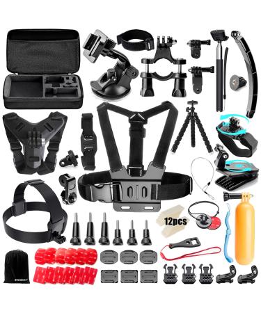 ZOOKKI Upgraded 70 in 1 Action Camera Accessories Kit for GoPro Hero11 10 9 8 7 6 5 4 3-Go Pro Black Sliver Session Fusion Max- Mount Case for AKASO APEMAN SJCAM DBPOWER Insta360 Xiaomi Yi DJI Osmo - Buy Online on GoSupps.com