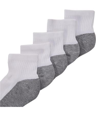Hanes Boys' Double Tough Cushioned Ankle Socks 12-Pair Pack - Medium White/Grey - Buy Online on GoSupps.com