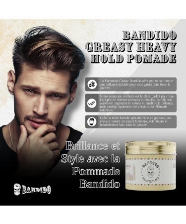 Bandido Grease Heavy Hold 125ml Men's Hair Wax Extra Strong Hold Intense Shine Styling Wax Oily Based Wax Ideal Men's Hair Gel Normal to Curly Hair - Buy Online on GoSupps.com