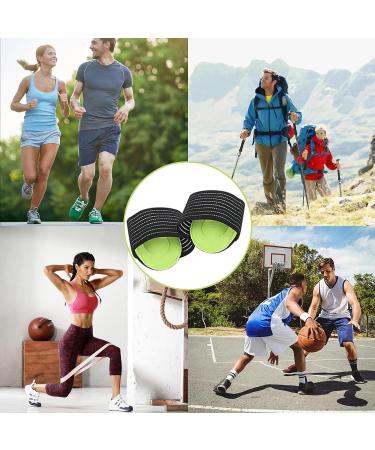 SIMDAO Arch Support 2 Pairs Arch Support Straps Compression Cushioned Plantar Fasciitis Support Relief Plantar Fasciitis Sleeves Fallen Arches Heel Spurs for Men and Women (Black Green) - Buy Online on GoSupps.com