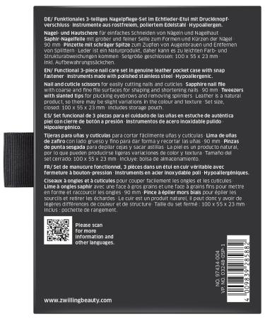 Professional Twin Manicure Set - 3-Part Cowhide Case for Hands & Feet Care - Black Nail Scissors Included - Buy Online on GoSupps.com