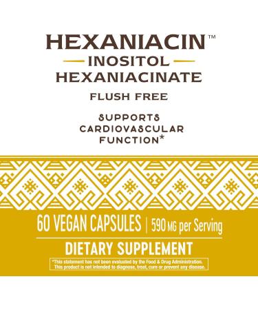 Nature's Way HexaNiacin 590 mg - 60 Vegan Capsules | Support Heart & Cholesterol Health - Buy Online on GoSupps.com