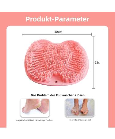 Personal Cleaning Foot Washing Bath Brush - Silicone Foot Massager with Non-Slip Suction Cups | Red Shower Back Scrubber - Buy Online on GoSupps.com