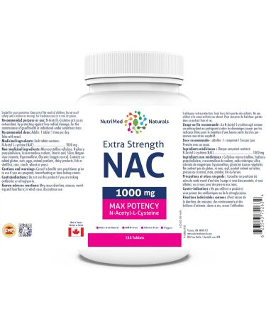 NAC 1000mg 125 Tablets - Support Lung and Liver Health - 3rd Party Tested - Formulated & Made in Canada - Buy Online on GoSupps.com