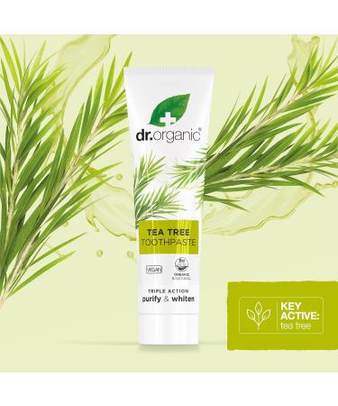 Buy Dr. Organic Tea Tree Toothpaste - Natural Vegan & Eco-Friendly - 100ml (1 Pack) - Paraben & SLS-Free Animal Test-Free - Buy Online on GoSupps.com