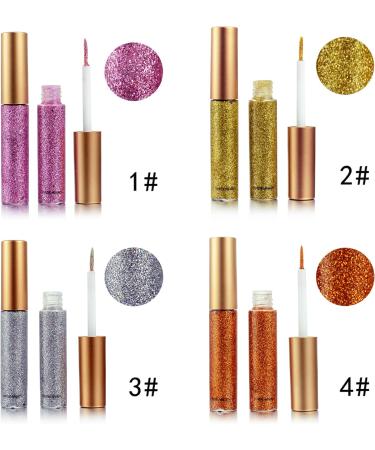 Long-Lasting Coloured Glitter Eyeliner - Red Liquid Eye Liner | Waterproof & Vibrant Shades - Silver, Gold, Pink, Green | Eye Makeup Essential - Red-10 - Buy Online on GoSupps.com