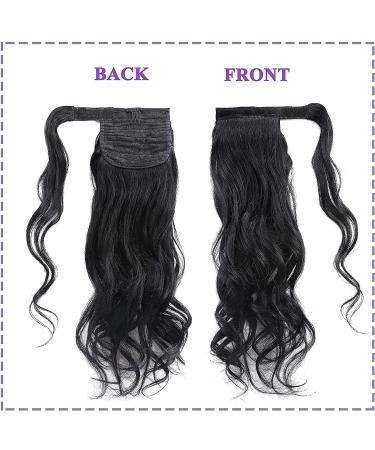 18 inches SEGO Ponytail Hair Extension Human Hair Real Remy Curly Wavy #1 Jet Black Wrap Around One Piece Clip in Hairpieces for Women Body Wave (90g) - Buy Online on GoSupps.com