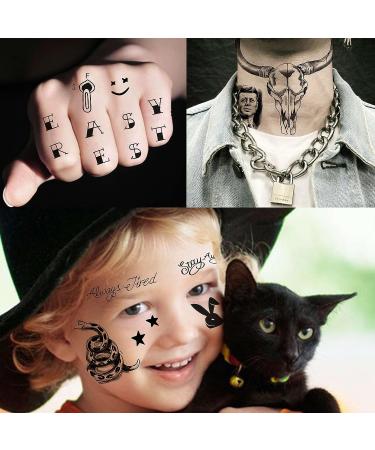 FIYACHY Post Malone Temporary Tattoos for Adults - 12 Sheets Prisoner Face & Skull Set - Buy Online on GoSupps.com