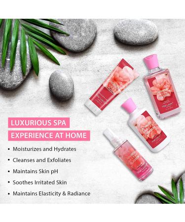 Japanese Cherry Blossom Luxury Bath & Body Kit - 3oz Gift Set for Home Spa - Body Lotion, Shower Gel, Cream & Fragrance Mist - Buy Online on GoSupps.com