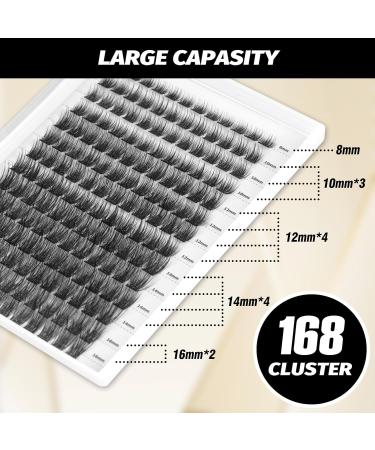 DIY Eyelash Extension Kit - 168 Clusters 3D Effect Natural Lashes for Home Use | Volume MIX - Buy Online on GoSupps.com