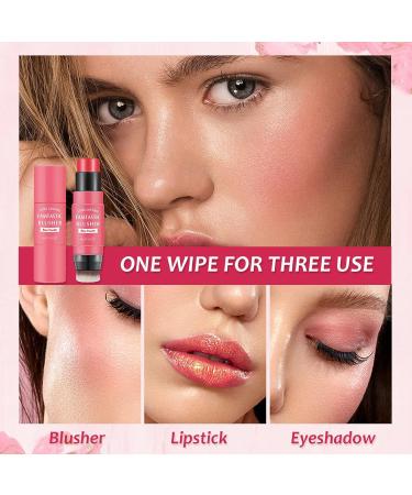 Matte Cream Blush Stick - 3-in-1 Makeup Glow in Rose Pink - 8.00g - Buy Online on GoSupps.com