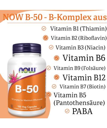 Now Foods B-50 Vitamin B Complex - High-Dose Vegan Capsules Gluten-Free Soy-Free Non-GMO - 100 Vegan Capsules for Energy & Wellness - Buy Online on GoSupps.com