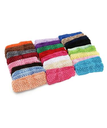 KW Collection Girl Baby Headbands Set - Pack of 50 Pcs, 25 Colors Elastic Crochet Hair Bands Hair Accessories for Girls - Buy Online on GoSupps.com