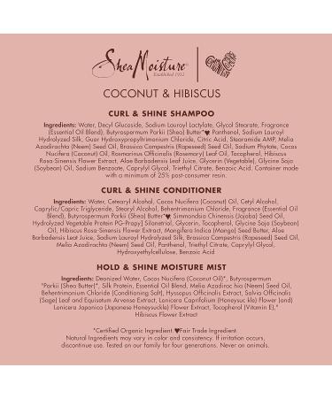 SheaMoisture Coconut & Hibiscus Curly Hair Care Set - Moisturizing Shampoo Conditioner & Curl Shine Mist | International Shipping Available - Buy Online on GoSupps.com