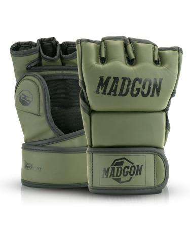 Madgon Premium MMA Gloves for martial arts grappling sparring Krav Maga Muay Thai punching bag clamps for men and women olive/black - Buy Online on GoSupps.com