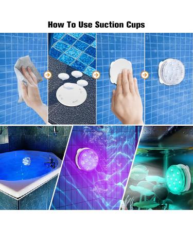 Pool Lights Shower Light Pond Lights Rechargeable Submersible LED Lights Spa Lights for Hot Tub LED Pool Light for Above Ground Pool Decorations Outdoor Waterproof 1 Pack 3.3'' - Buy Online on GoSupps.com