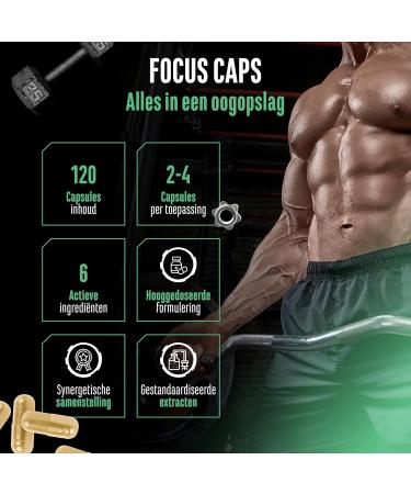 VitamineVersand 24 Focus Caps 120 Capsules Mental Performance Blend with LTheanine Green Tea Guarana Citrus Aurantium Extract Caffeine DGlucuronolactone High Dose Vegan - Buy Online on GoSupps.com