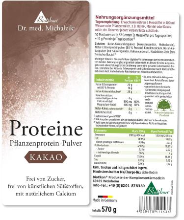 Buy Dr. med. Michalzik High-Quality Plant Protein Powder - 2x Cocoa & 1x Aronia | Natural Additive-Free Coral Calcium & Xylitol from Biotikon - International Shipping Available - Buy Online on GoSupps.com