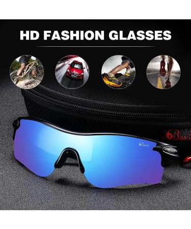 Bevi Polarized Sports Sunglasses - Durable TR90 Frame - Blue Rainbow | Ideal for Men, Women - Perfect for Baseball, Running, Cycling, Golf - Buy Online on GoSupps.com