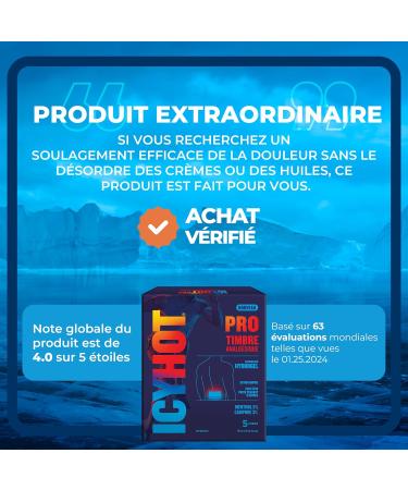 Icy Hot Pro Pain Relief Patch Fast-Acting Pain Patch for Muscle Ache and Joint Pain Simple Backache Strains and Sprains Camphor 3% Menthol 5% and Advanced Hydrogel Technology 5 Count - Buy Online on GoSupps.com