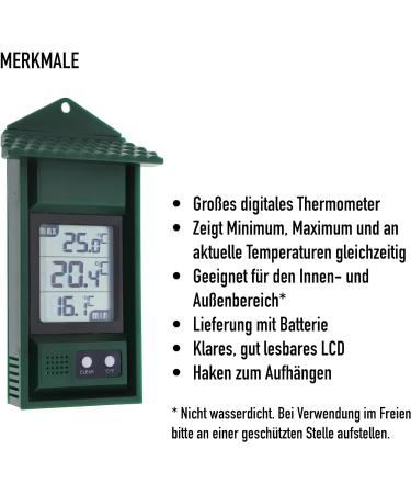 Digital Min Max Thermometer for Greenhouses | Accurate Temperature Measurement & Recording | Essential Garden Accessories - Buy Online on GoSupps.com