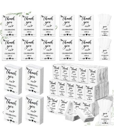 100 Pack Wedding Facial Tissues Thank You for Celebrating Facial Tissues Individual Pocket Tissue Packs Travel Size Tissue Bulk for Weddings Baby Shower Party Favors(Appreciate Style)