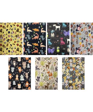 Animal Quilting Fabric Bundle - 100% Cotton Fat Quarters for Crafting - Set of 7 Precut Fabric Sheets - Ideal for Sewing, Patchwork, and DIY Projects - 15.7'' x 19.6'' - 7 PCS Pack - Buy Online on GoSupps.com