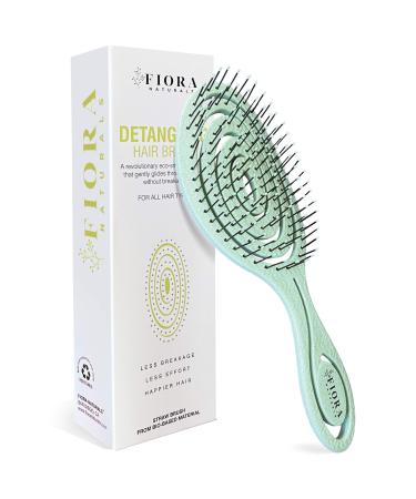 Fiora Naturals Hair Detangling Brush -100% Bio-Friendly Detangler hair brush w/Ultra-soft Bristles- Glide Through Tangles with Ease - For Curly, Stright, Women, Men, Kids, Toddlers, Wet and Dry Hair