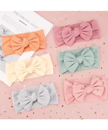 Makone Baby Girl Headbands - 6 Pack of Soft and Stretchy Turban Bows in Green for Newborns and Toddlers - Buy Online on GoSupps.com
