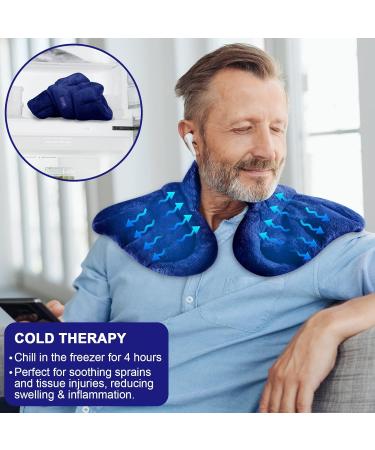 REVIX Weighted Microwave Heating Pad for Neck and Shoulders - Hot Herbal Aromatherapy Wrap for Back Pain Relief, Microwavable Moist Heat Neck Warmer - Navy - Buy Online on GoSupps.com