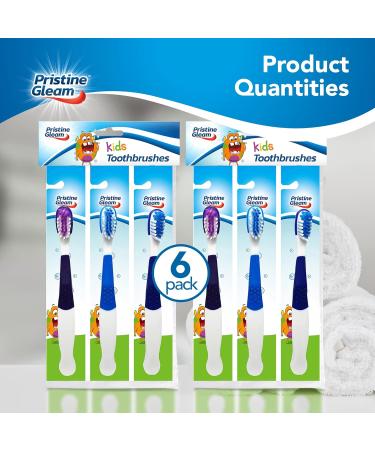 6pk Manual Kids Toothbrushes Multipack | Childrens Toothbrush Muitipack Soft Bristles | Brightly Coloured Childrens Toothbrushes | Kids Toothbrush Manual | Tooth Brushes for Children - Buy Online on GoSupps.com
