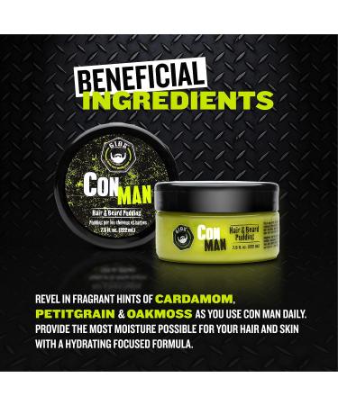 GIBS Grooming Con Man Hair & Beard Pudding 19 Fl Oz - Styling and Conditioning | Long-Lasting Hold | Pack of 1 - Buy Online on GoSupps.com