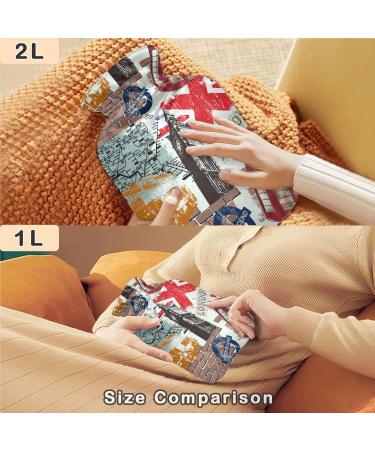 Naanle Vintage London Big Ben Heat Bottle - 2L Large Hot Water Bottle for Bed Hand & Feet Pain Relief | Heat & Cold Therapy - Buy Online on GoSupps.com