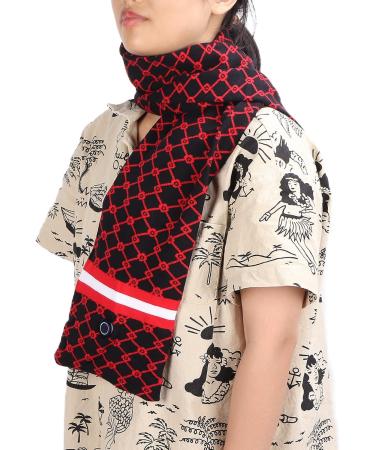 Heated Scarf - USB Electric Neck Wrap with 3 Temperature Settings | Warm Neckwear in Red & Black Grid Design - Perfect for Cold Weather - Buy Online on GoSupps.com