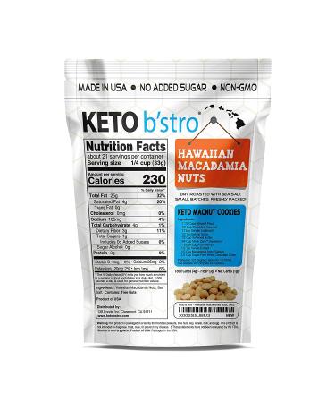 Keto B'stro Hawaiian Macadamia Nuts 24oz - Dry Roasted Sea Salted - Made in USA - Buy Online on GoSupps.com