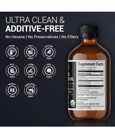 Dr. Berg Black Seed Oil Organic Cold Pressed Pure Nigella Sativa Black Cumin Oil USDA Organic Halal Vegan for Hair Skin Immune Support Unrefined Liquid 4 oz Glass Bottle - Buy Online on GoSupps.com
