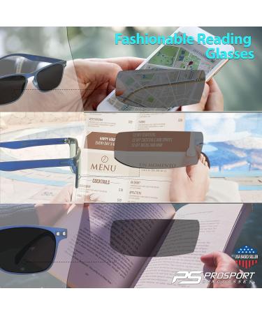 proSPORT Reading Sunglass | Full Sun Reader No Line for Men & Women | Flexible Light-Weight NOT BIFOCAL | Blue 1.75 x International Shipping Available - Buy Online on GoSupps.com