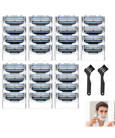 IJHYGD 24 PCs Compatible with MACH 3 Razor Blades Compatible with Mach 3 blades Compatible with Mach3 Razor Blades Compatible with Mach 3 Razor Blades Compatible with Mach 3 with 2 cleaning brush