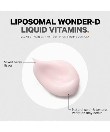 Codeage Liposomal Wonder-D Vitamin D3 1000 IU Vegan Liquid Drops with B12, K2 & Vitamin E, Non-GMO, Plant-Based, Mixed Berry Flavor - 7.6 fl oz - Buy Online on GoSupps.com