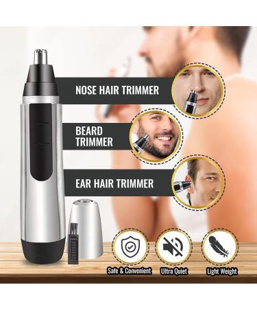 Stainless Steel Ear & Nose Hair Trimmer - Dual Blade Cordless Grooming Clipper for Men & Women - Lightweight & Skin-Safe Travel Essential - Buy Online on GoSupps.com