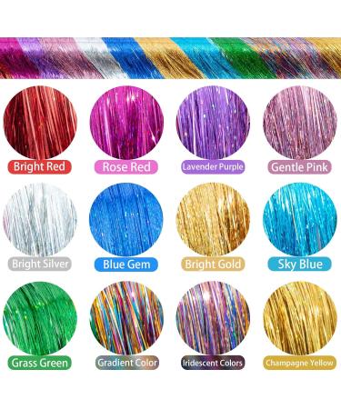Hair Tinsel Hair Tinsel Kit with Tools Tinsel Hair Extensions 12 Colors 3200 Strands Glitter Hair Tinsel Heat Resistant 46 Inch Fairy Hair 12Colors-46Inch-3200Strands 12 Colors with kit - Buy Online on GoSupps.com
