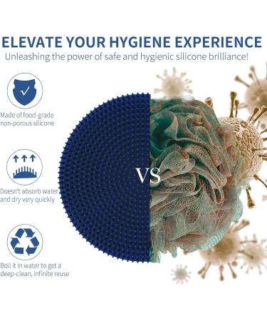 Beautail Silicone Body Brush - Gentle Peeling Shower Brush for Sensitive Skin | Hygienic Alternative to Luffa | Ideal for Men & Women - 1 Piece Blue - Buy Online on GoSupps.com