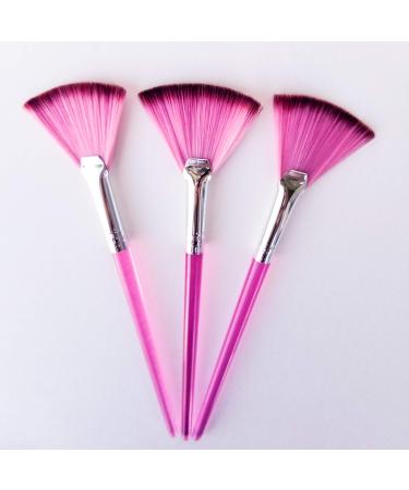 Fanta Sea Cosmetics Translucent Facial Mask Fan Brush Pk-3 Pink HandleFanta Sea Cosmetics Translucent Facial Mask Fan Brush Pk-3 Pink Handle