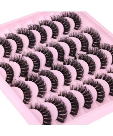 Russian Strip Lashes D Curl Cat Eye | Natural Wispy Fake Lashes Pack - 16 Pairs D2 - Buy Online on GoSupps.com